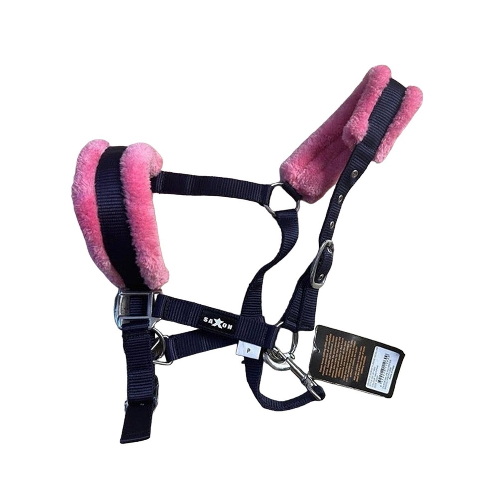 Saxon Elements - Fuzzy Pink and Blue Halter - PONY SIZED